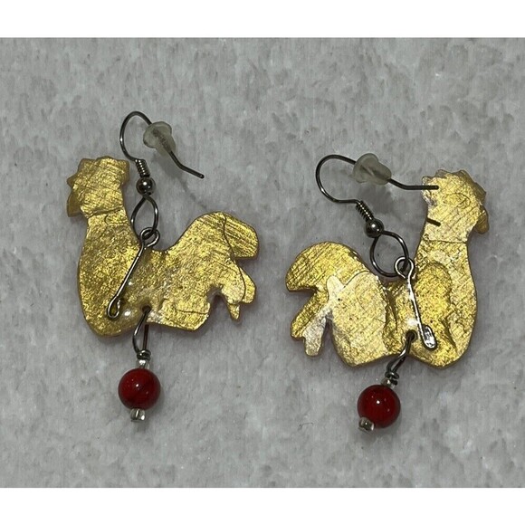 Roaster Earrings Free P&P Resin Pet Novelty Country Boho Farmhouse - Picture 5 of 7